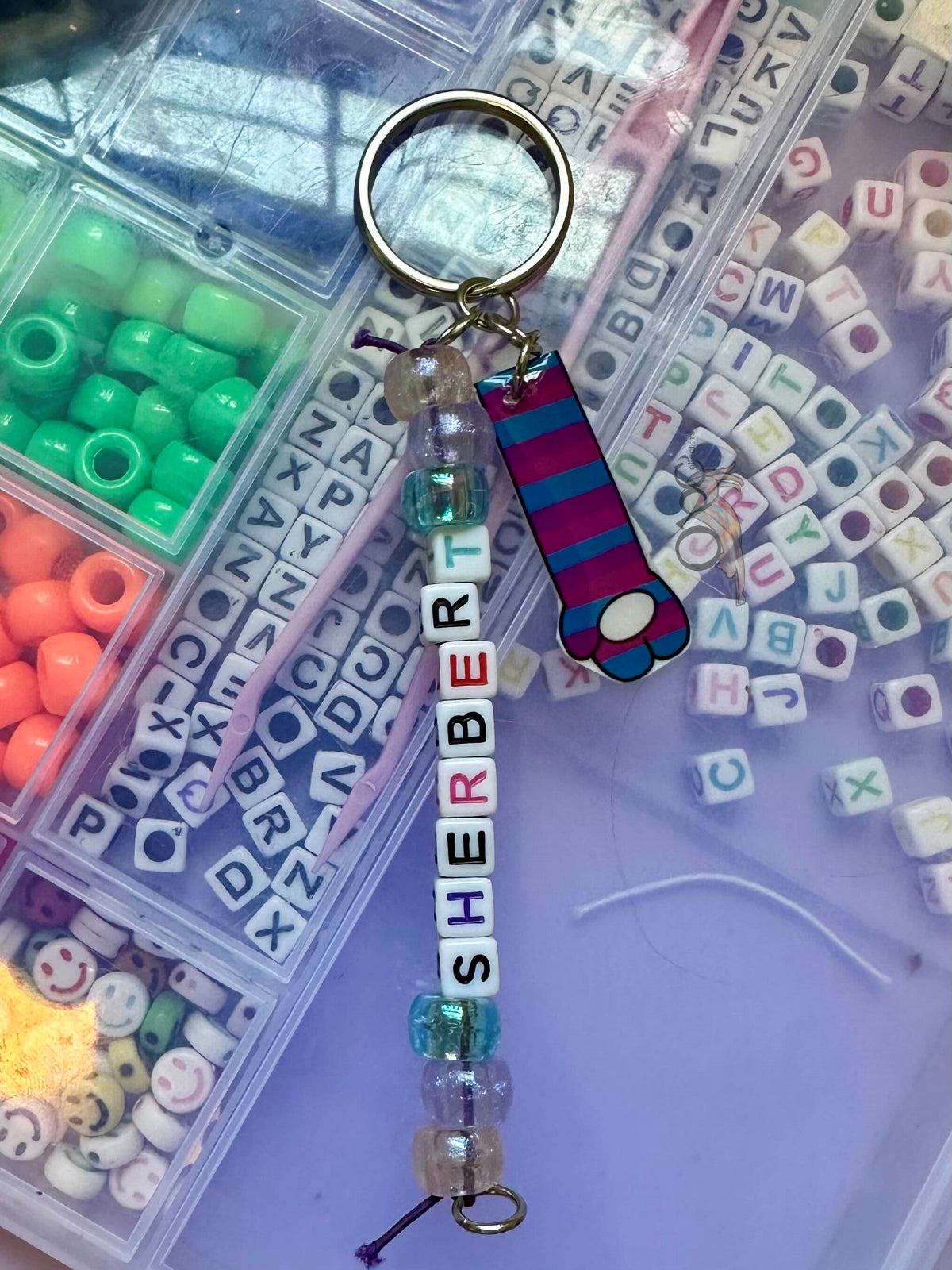 (<1") Sherbert Resin Keychain ONE OF A KIND