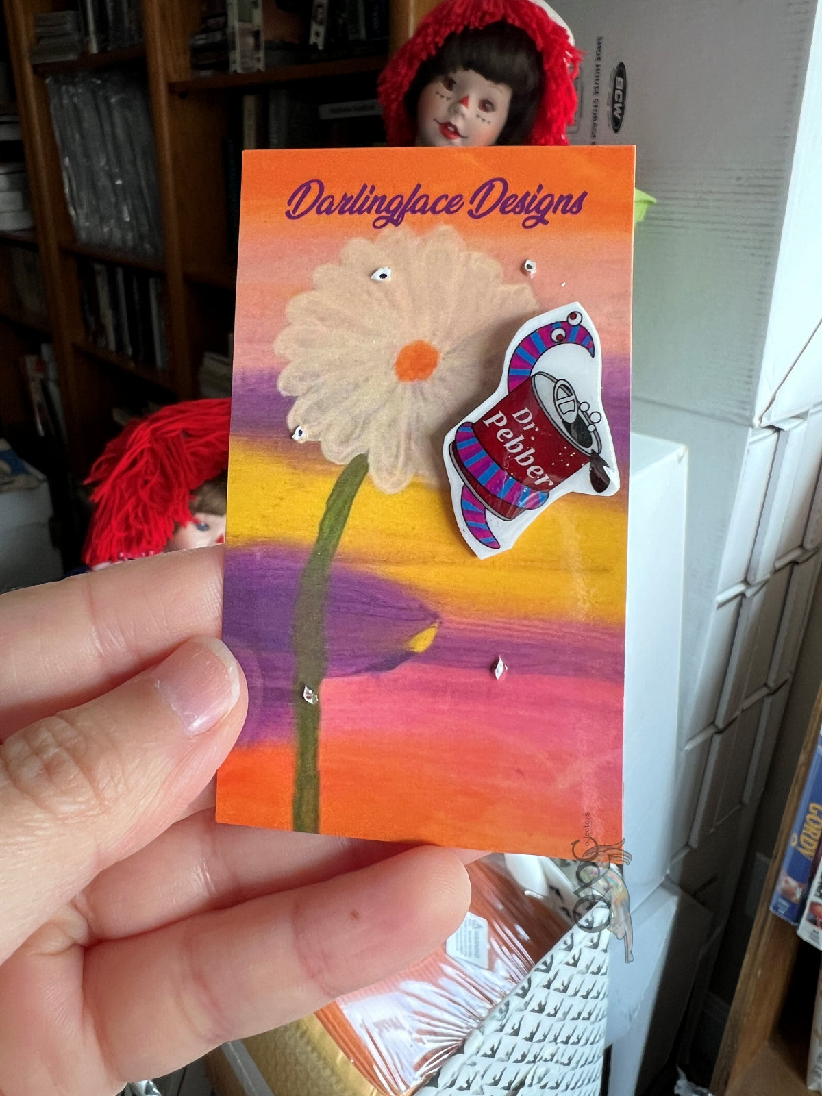 Dr. Pebber Cures All (<1") Sherbert Resin Pin ONE OF A KIND
