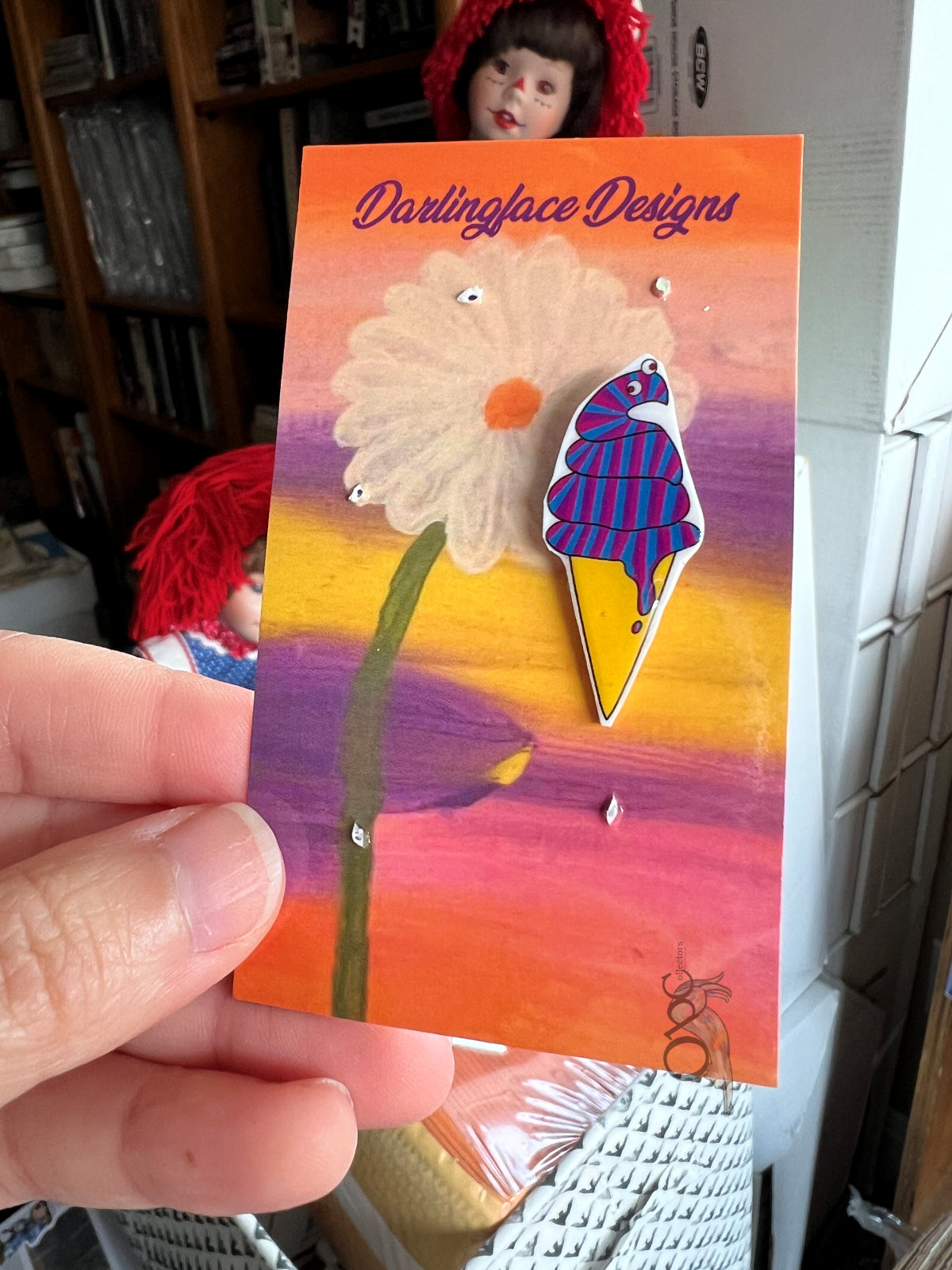 Quick! I'm Dripping! (<1") Sherbert Resin Pin OOAK