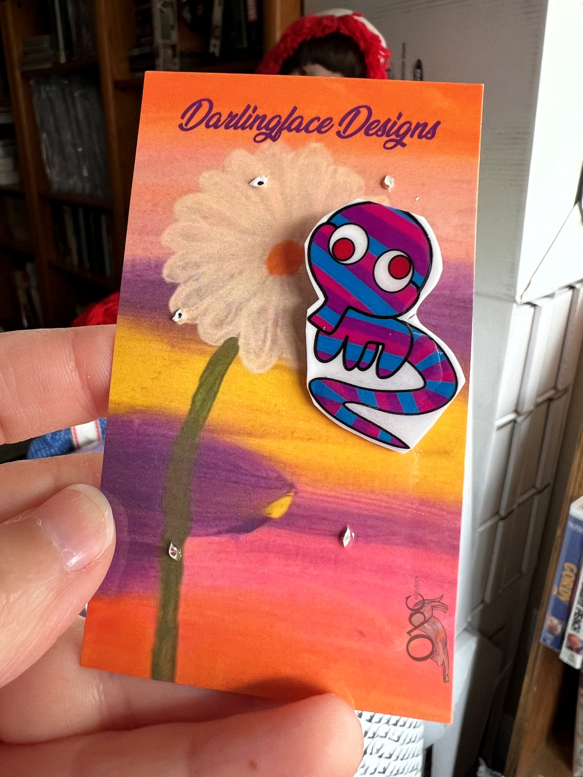 Plush Elephant Meme(<1") Sherbert Resin Pin OOAK - B Grade-