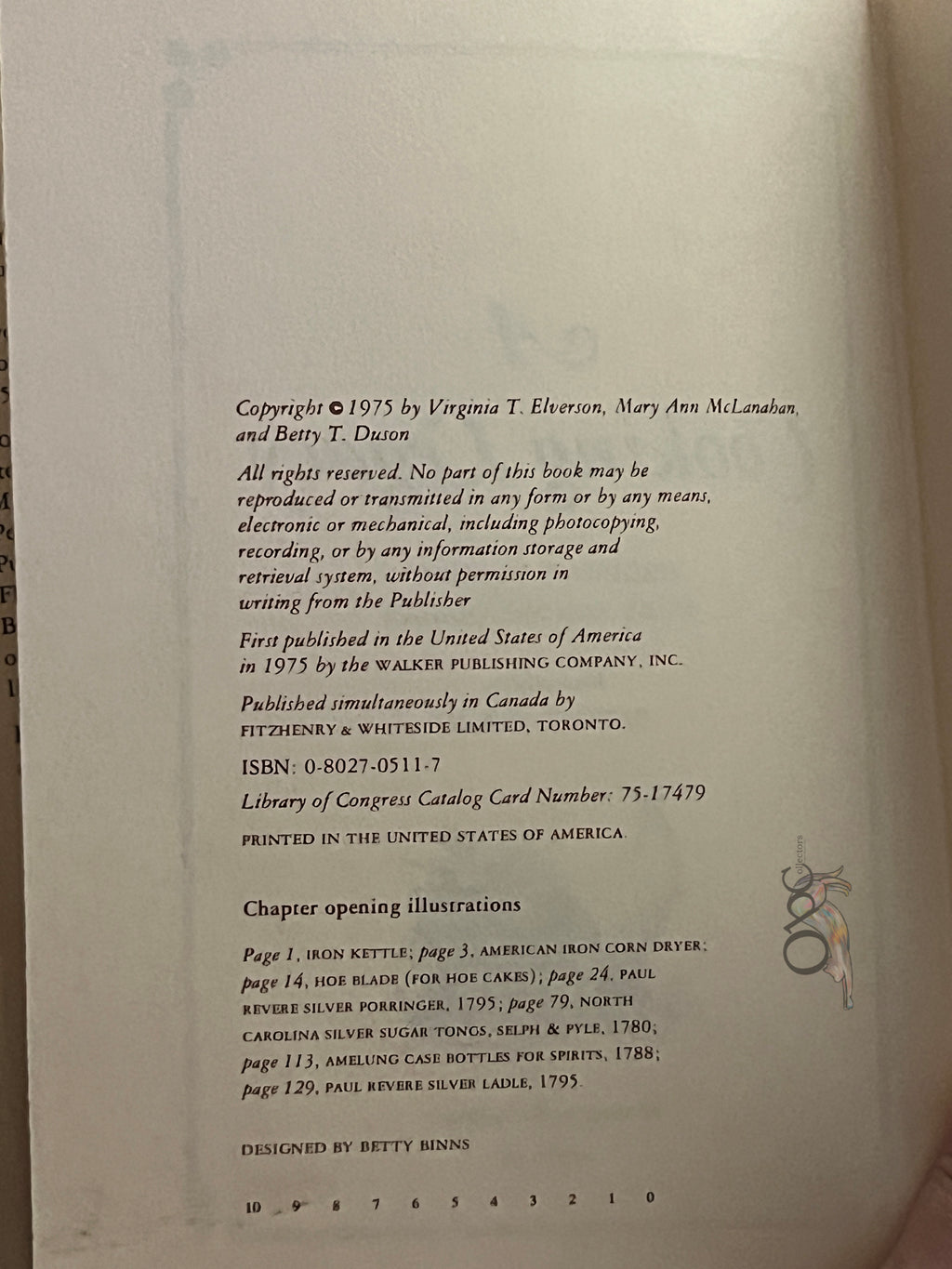 A Cooking Legacy by Virginia T. Elverson and Mary Ann McLanahan, illustrated by Betty T. Duson