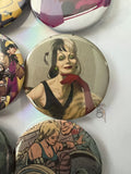 52mm Cruella Devil OOAK Button Pinback