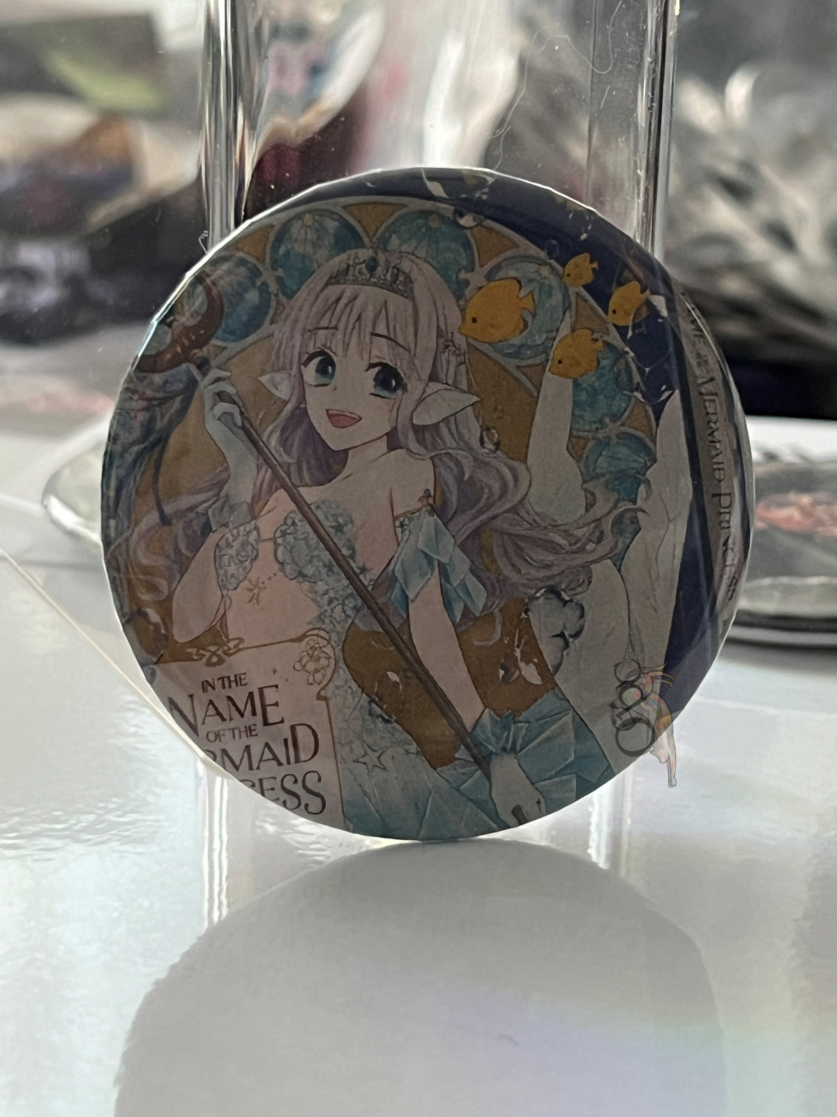52mm Mermaid Princess OOAK Button Pinback