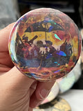 52mm Love at the End of the World OOAK Button Pinback Shattered Glass Holographic