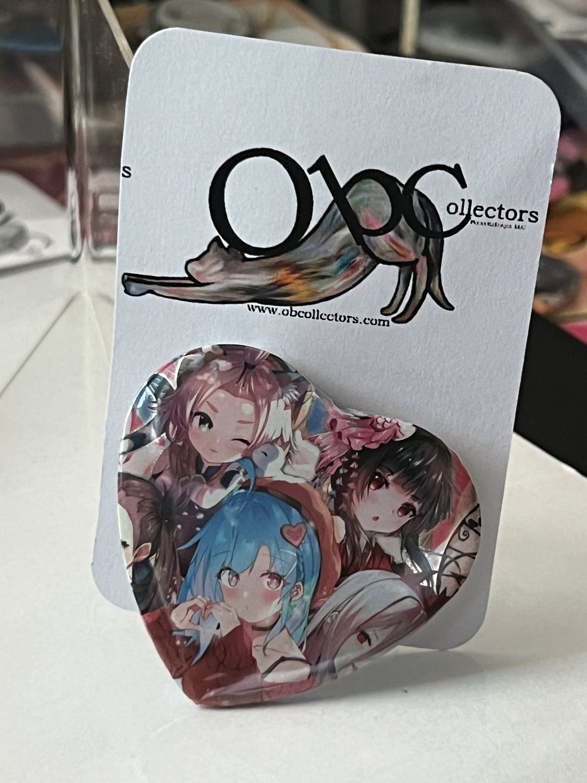 57mm The Waifus OOAK Heart Button Pinback