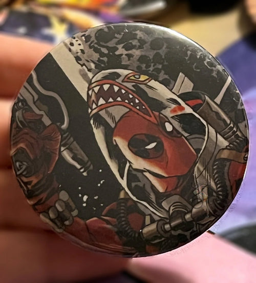 52mm Deadpool OOAK Button Pinback
