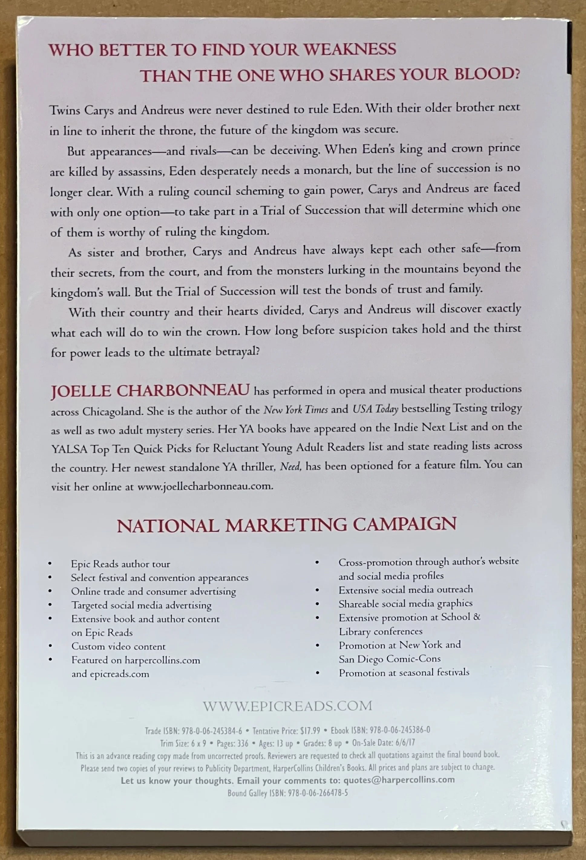 ARC Dividing Eden by Joelle Charbonneau