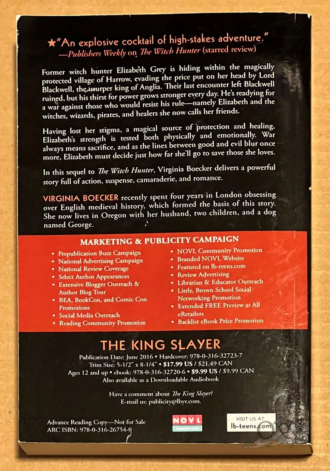 ARC The King Slayer by Virginia Boecker