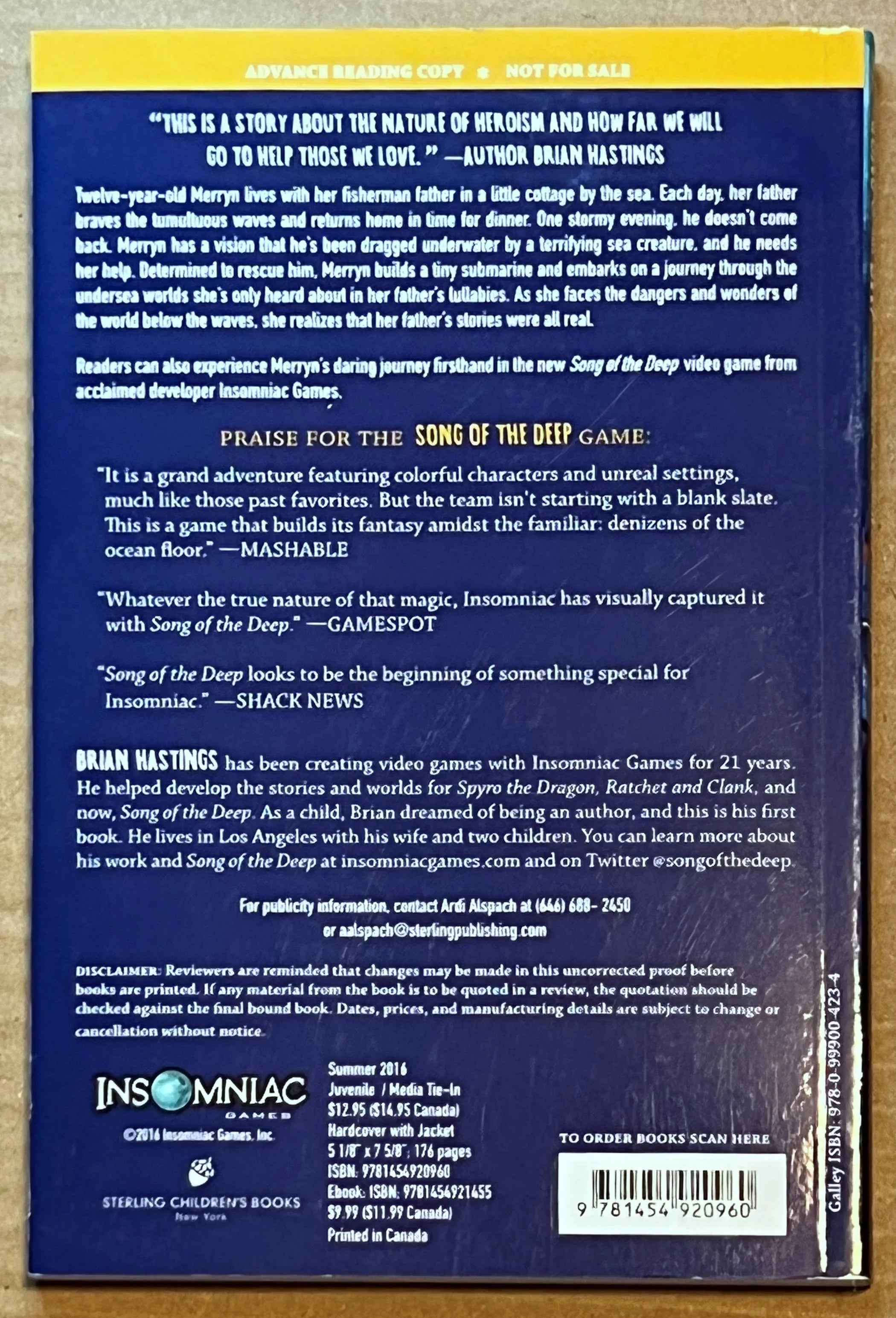 ARC Song of the Deep by Brian Hastings