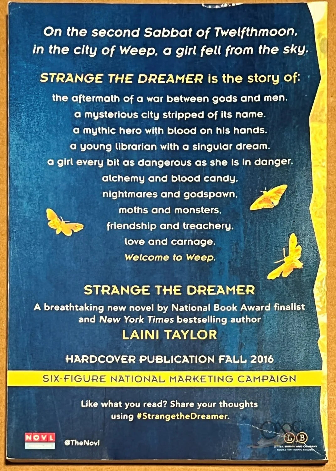 ARC Strange the Dreamer: 2016 BEA/BookCon Excl Sneak Peek by Lain Taylor