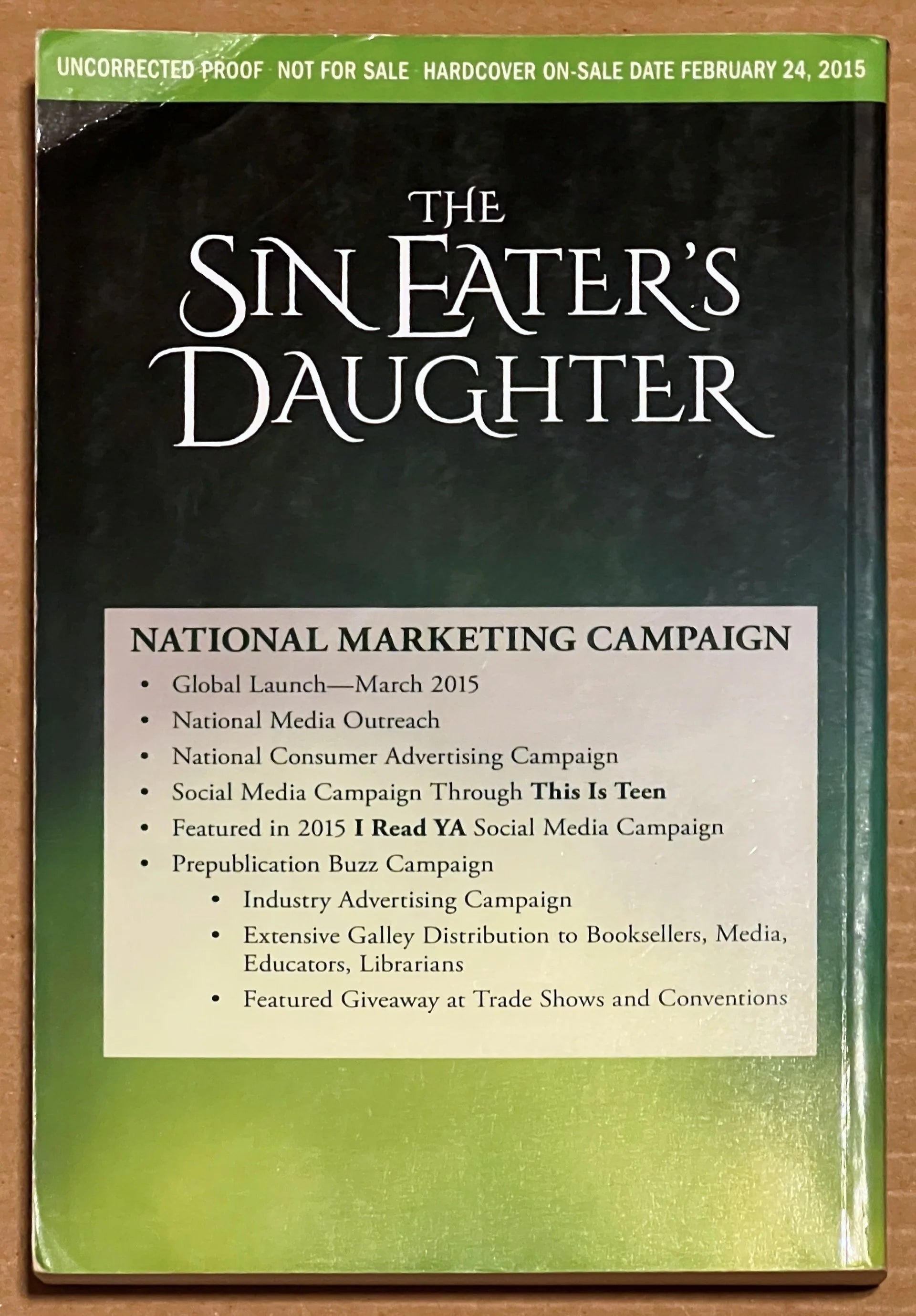 ARC The Sin Eater's Daughter by Melinda Salisbury