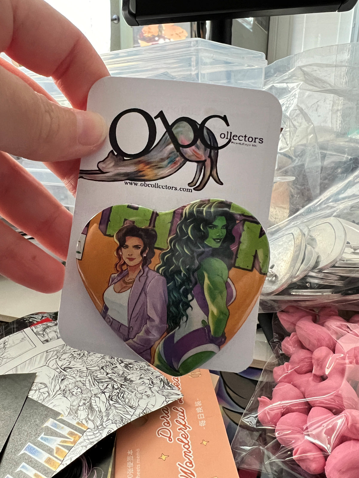 57mm Jennifer Walters is She-Hulk Heart Button Pinback