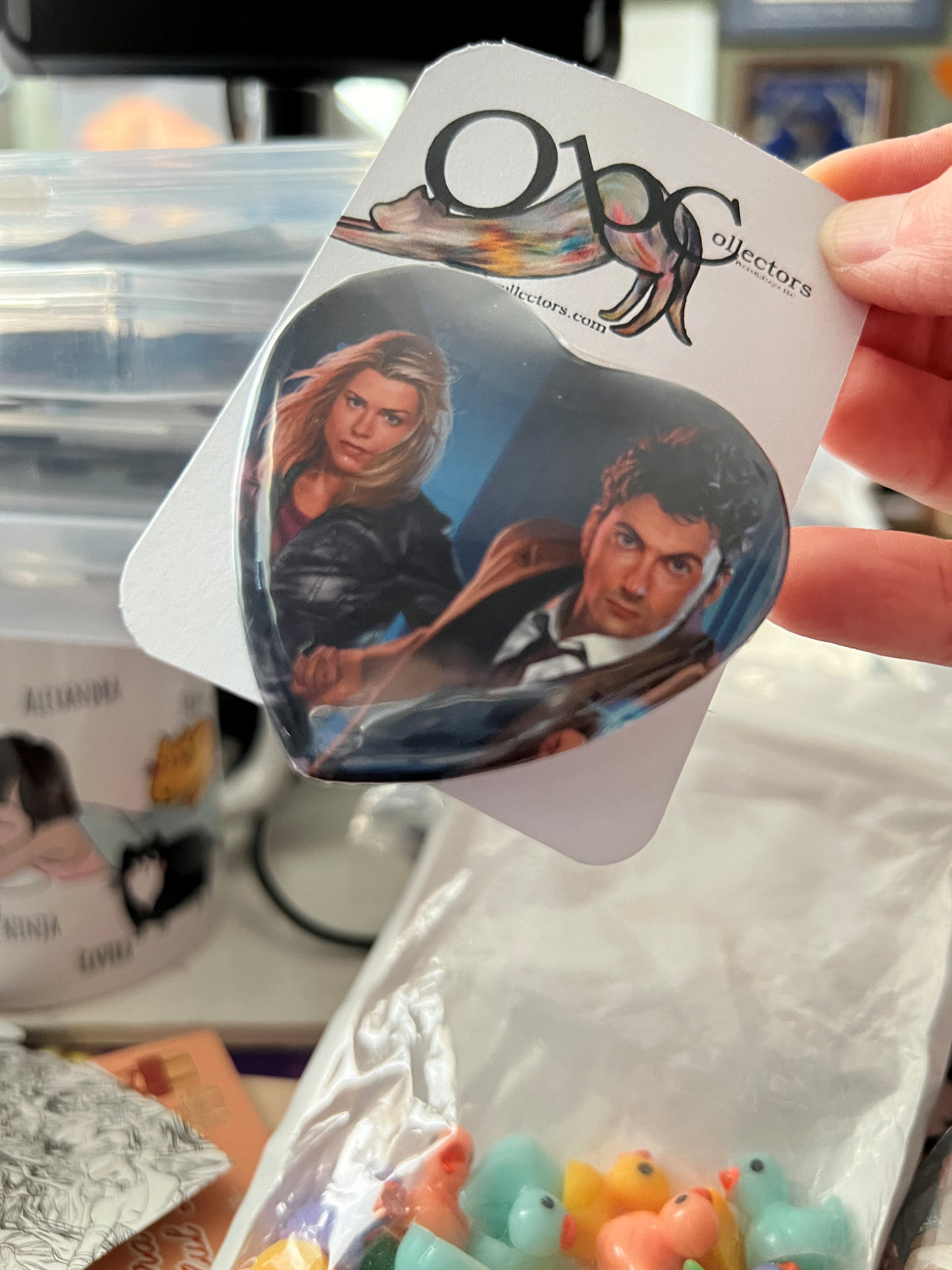 57mm The Doctor and Rose Heart Button Pinback