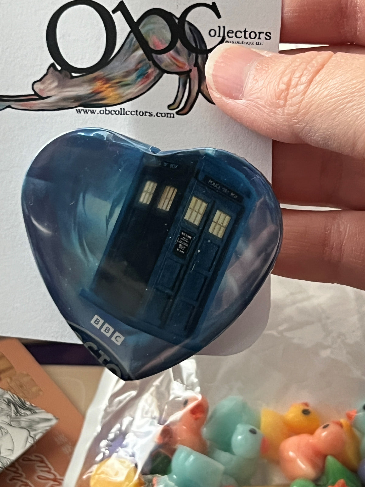 57mm Tardis Heart Button Pinback