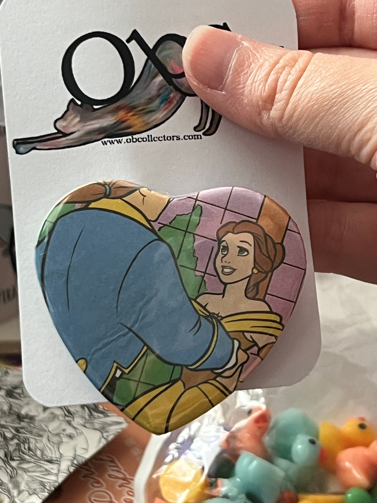 57mm Beauty and the Beast Heart Button Pinback