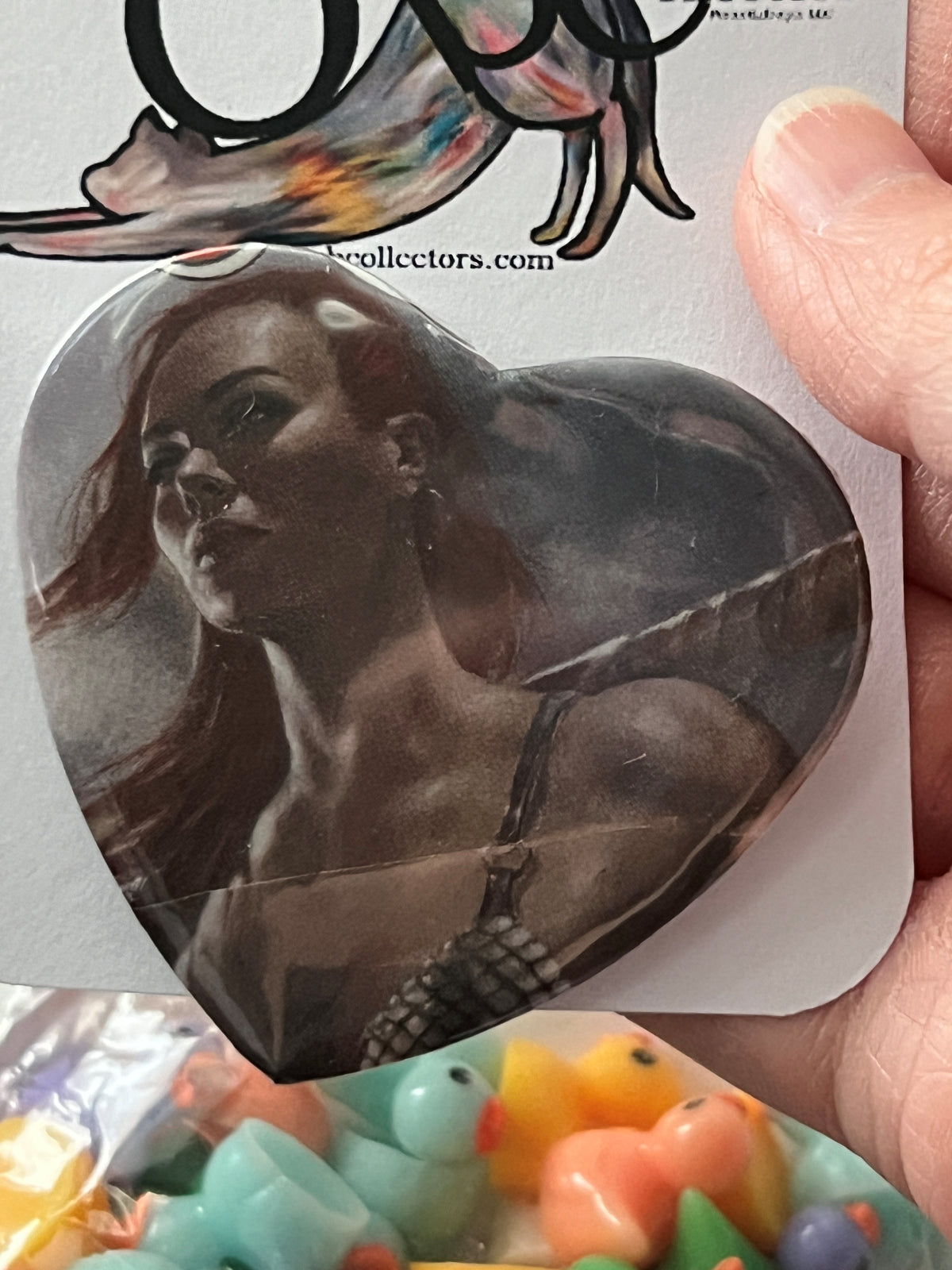 57mm Red Sonja Heart Button Pinback