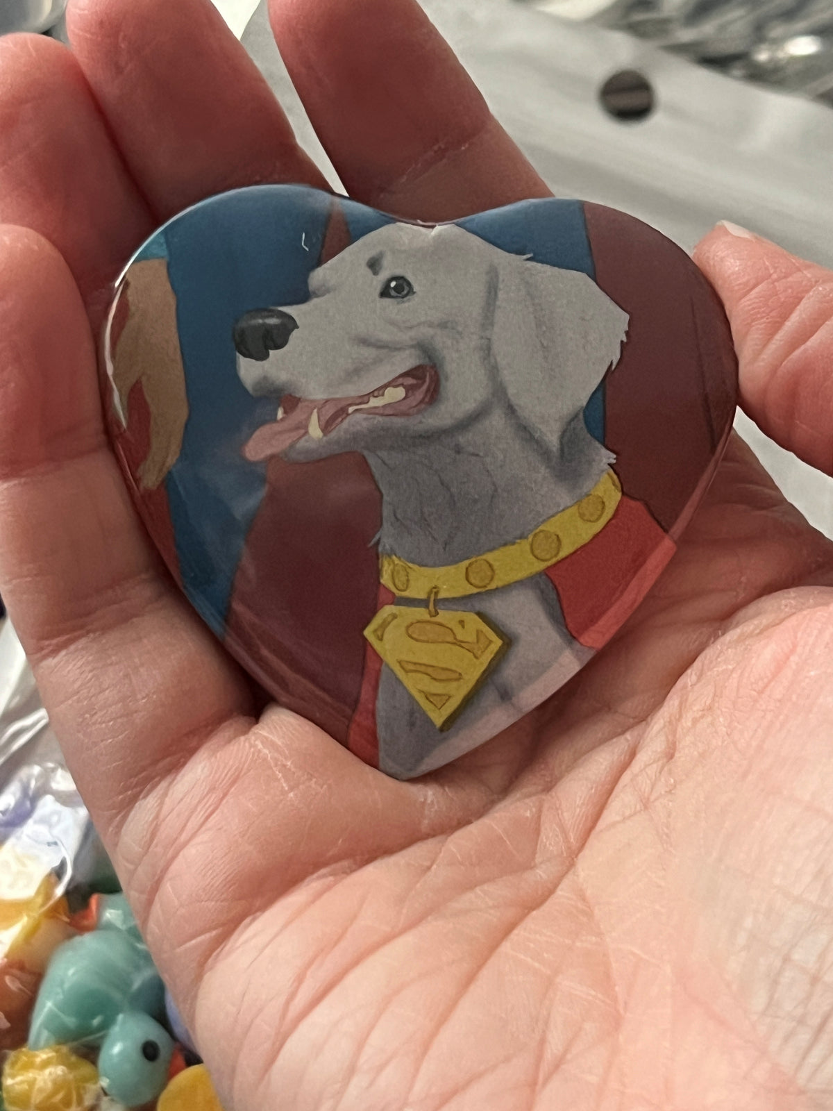 57mm Super-Dog Heart Button Pinback