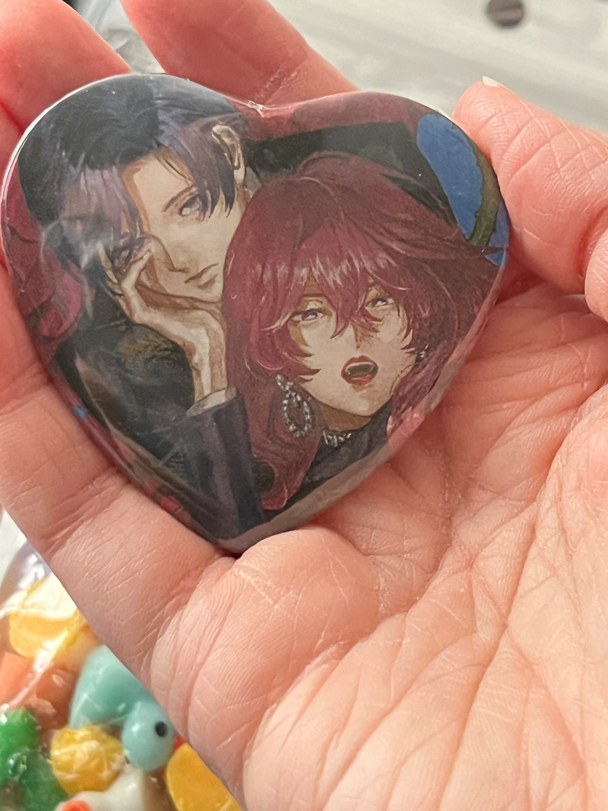 Custom Buttons Made to Order! Heart OOAK Button Pinback