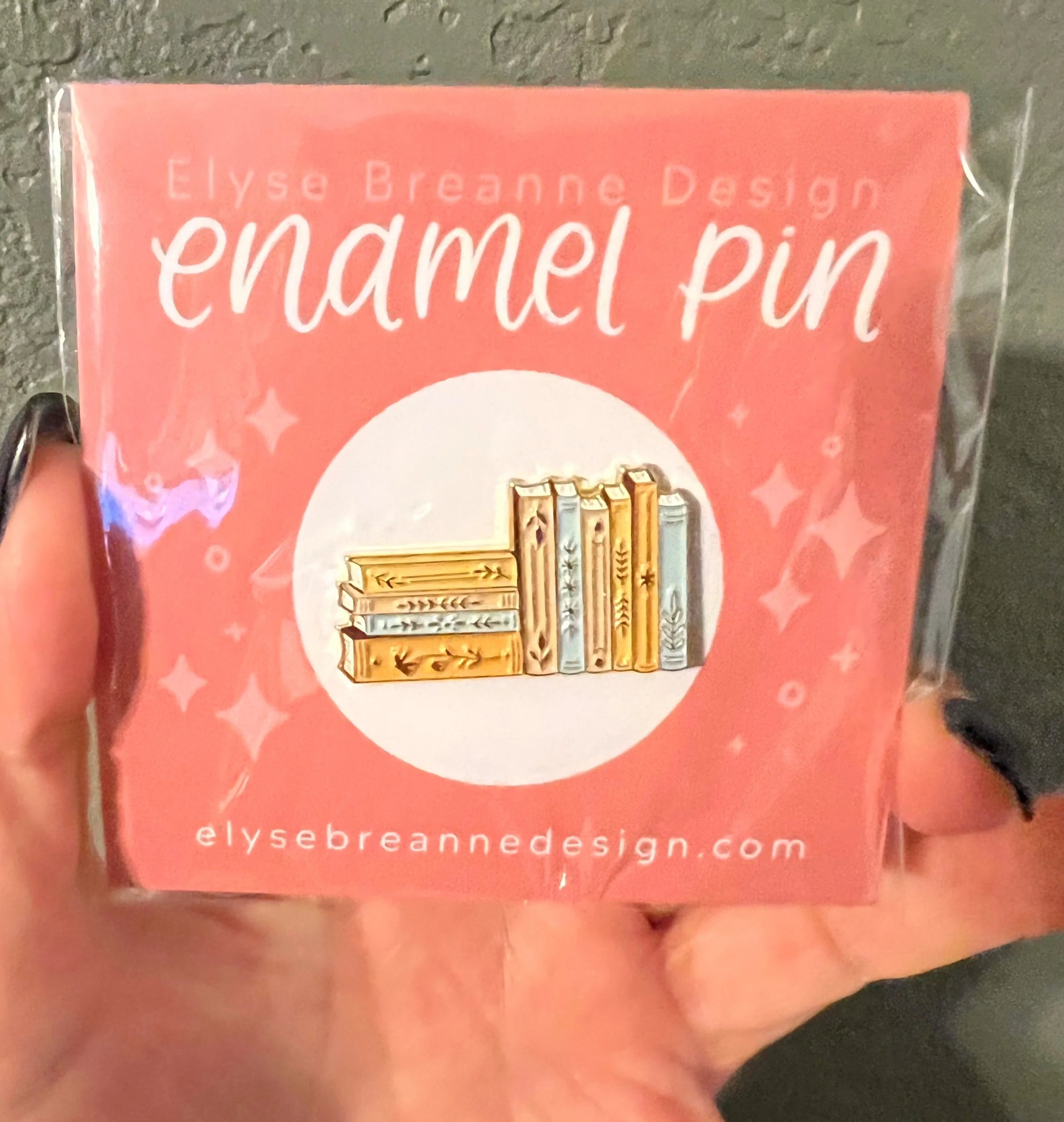 Stack of Books Enamel Pin 1x1in.