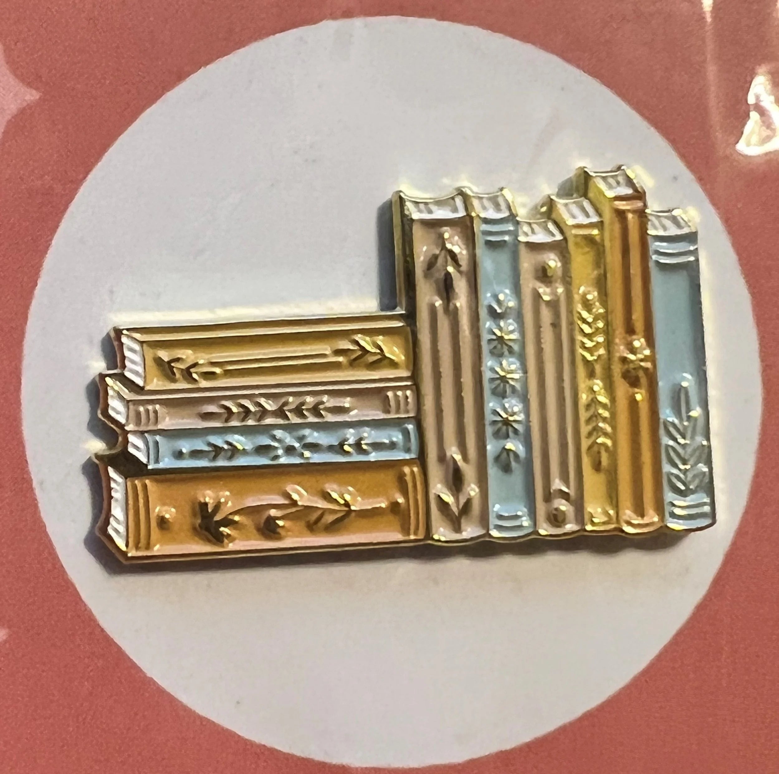 Stack of Books Enamel Pin 1x1in.