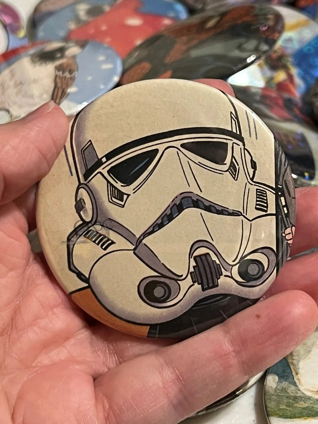 Storm Trooper Helmet 2.28" OOAK Pocket Mirror