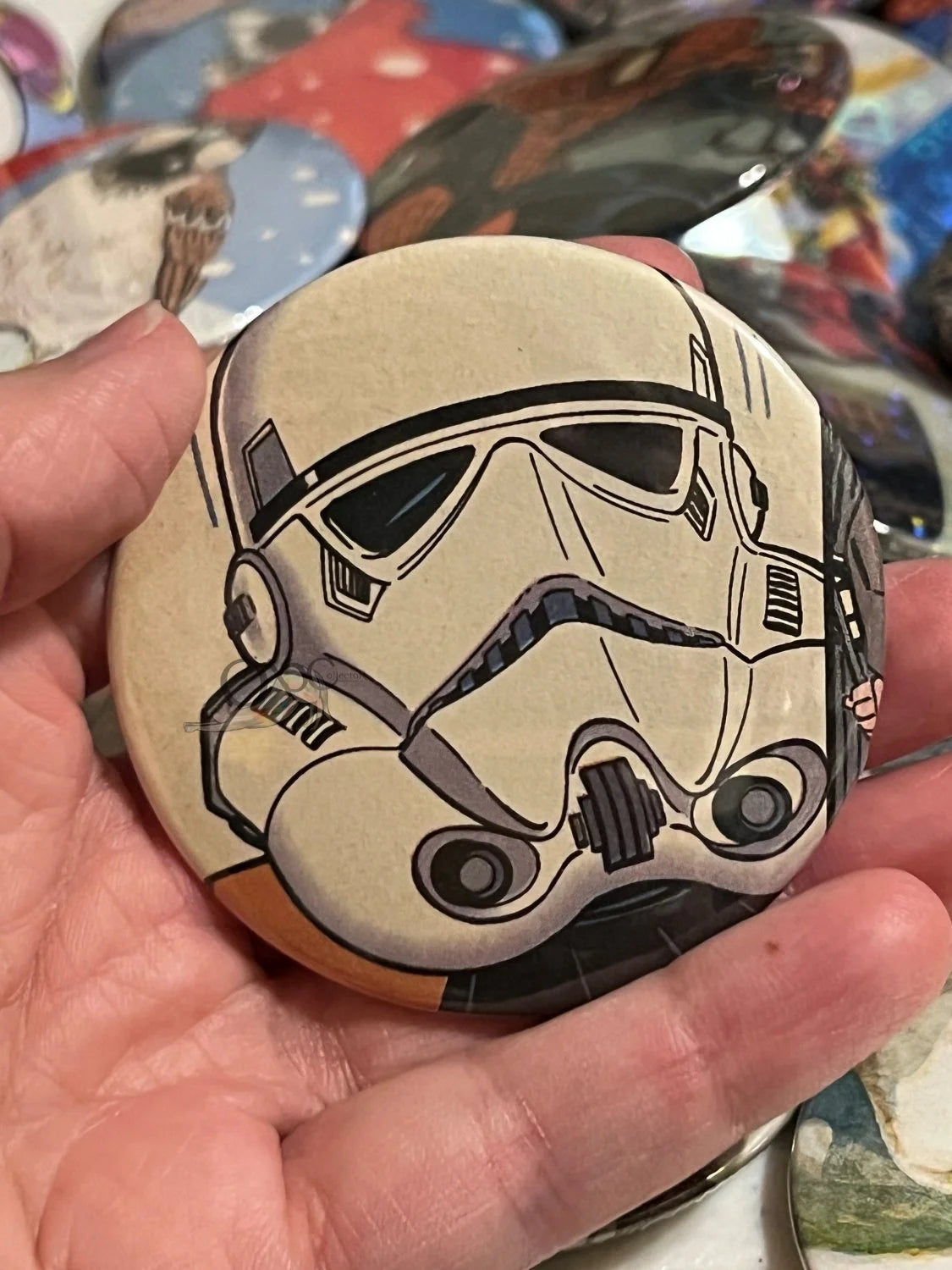 Storm Trooper Helmet 2.28" OOAK Pocket Mirror