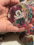 Mouse with Bow --Dotted Holographic-- 2.28" OOAK Pocket Mirror