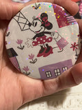Mouse on the Town --Dotted Holographic-- 2.28" OOAK Pocket Mirror