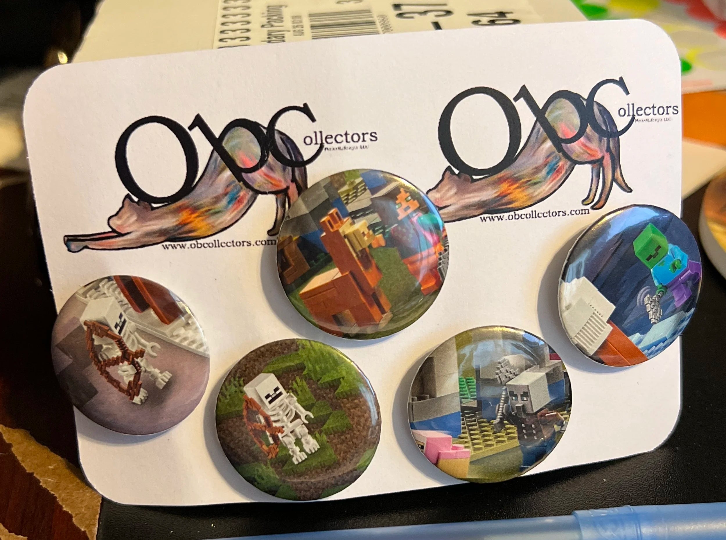 32mm 5-Pack Building Video Game as Building Bricks (~1.25") OOAK Button Pinback