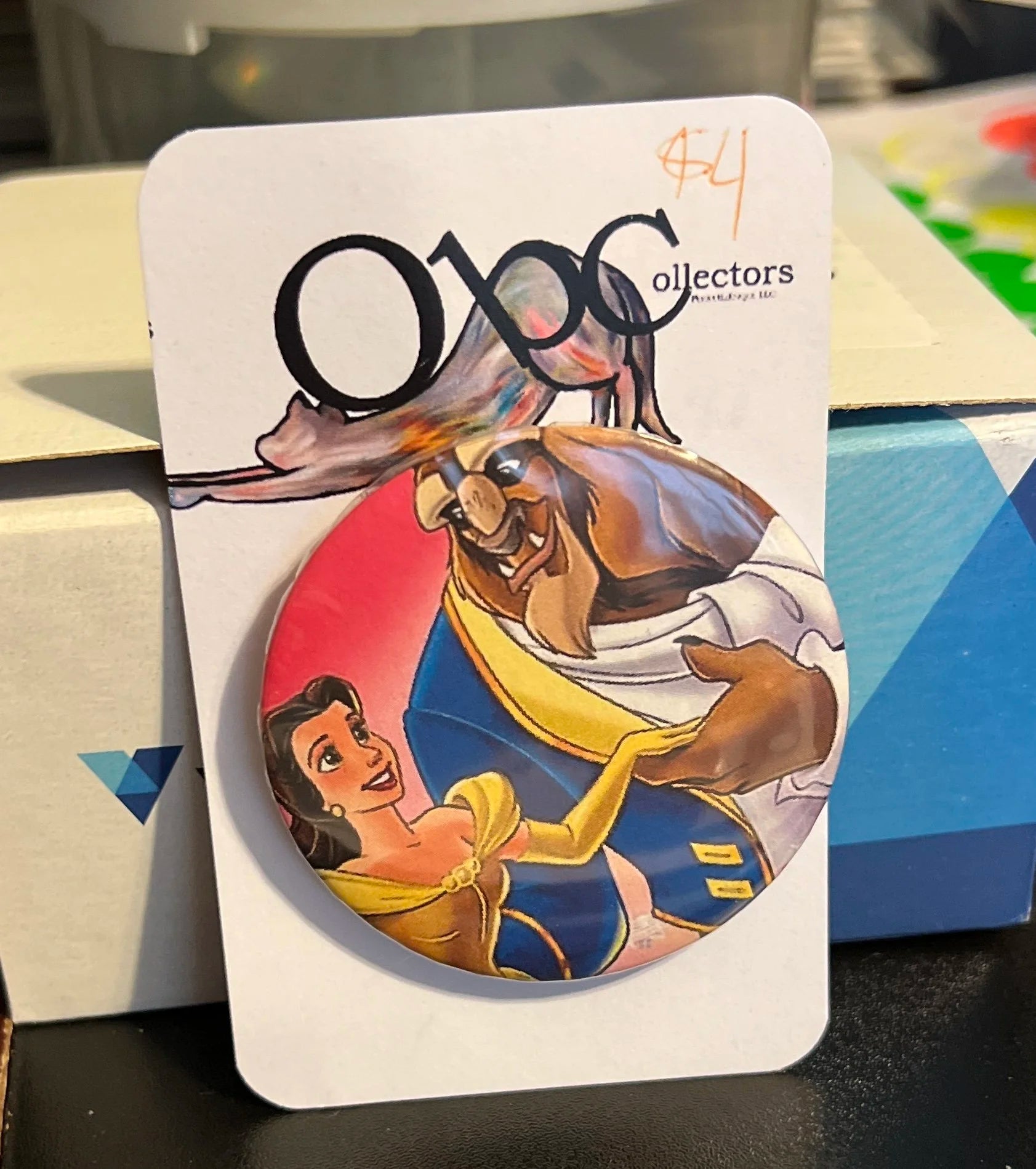 52mm Beauty and the Beast OOAK Button Pinback