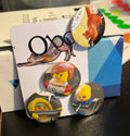 32mm 3-Pack Weight Lifting Bricks (~1.25") OOAK Button Pinback