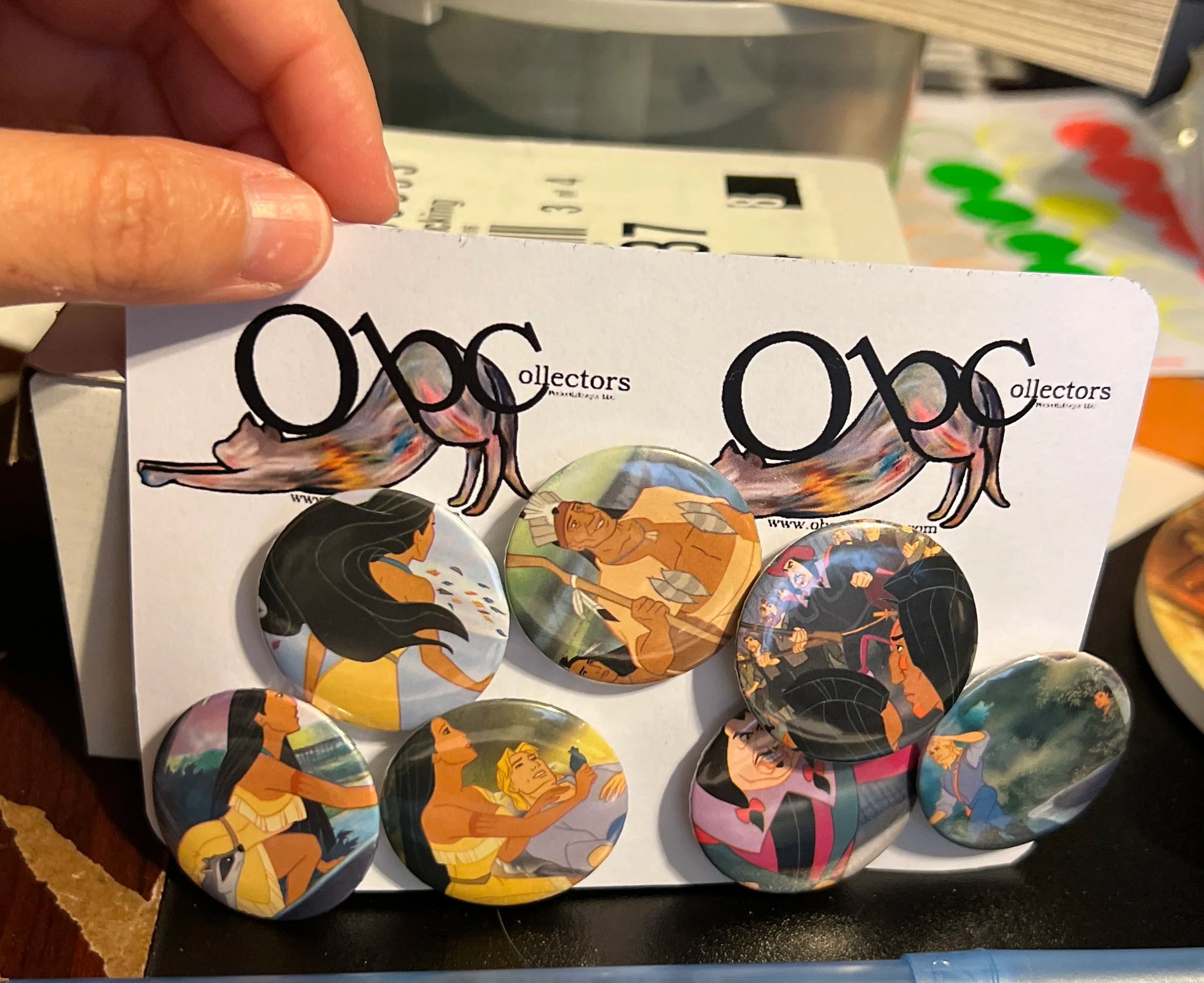 32mm 7-Pack Pocahontas (~1.25") OOAk Button Pinback