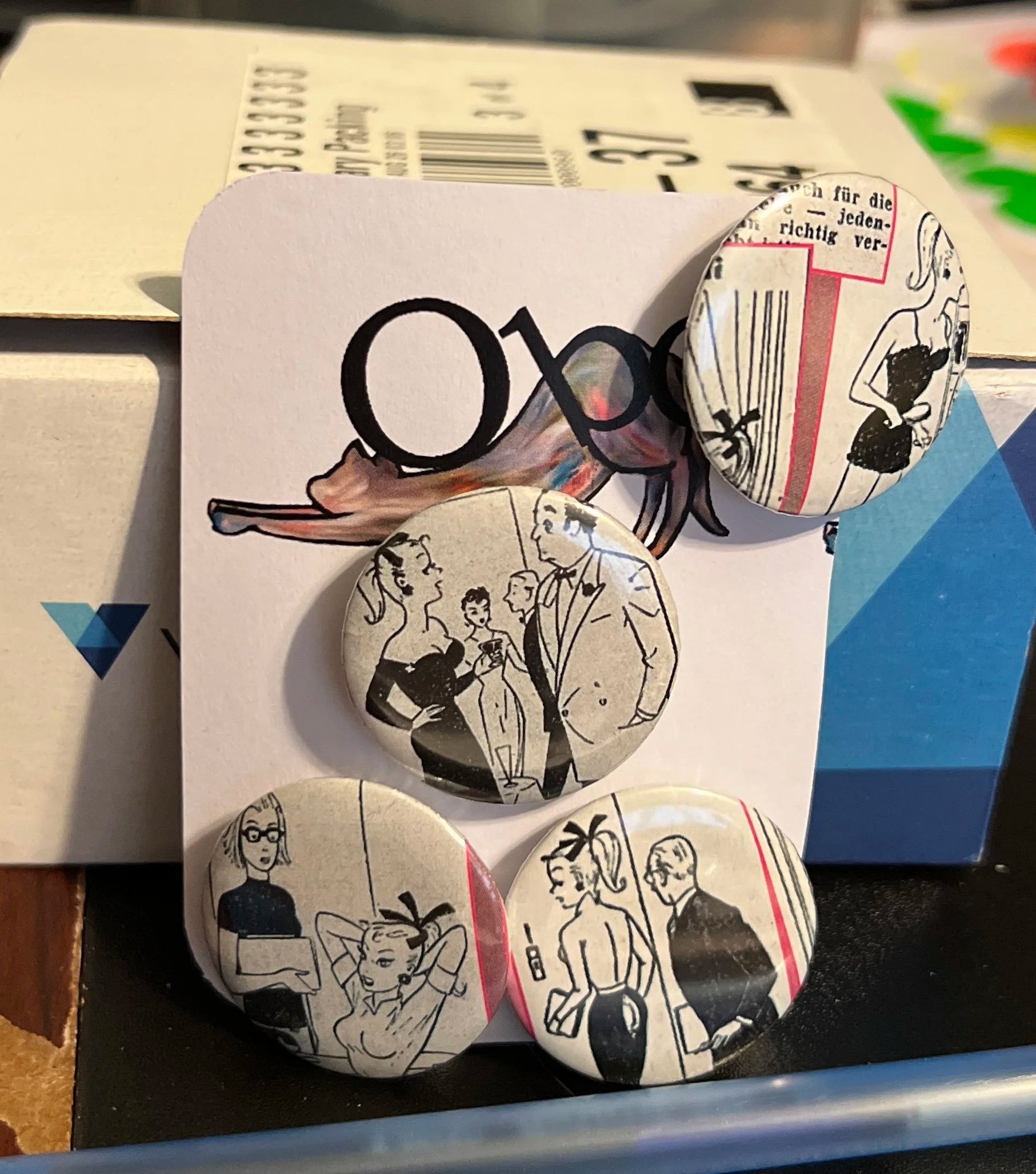 32mm 3-Pack Lilli (~1.25") OOAK Button Pinback