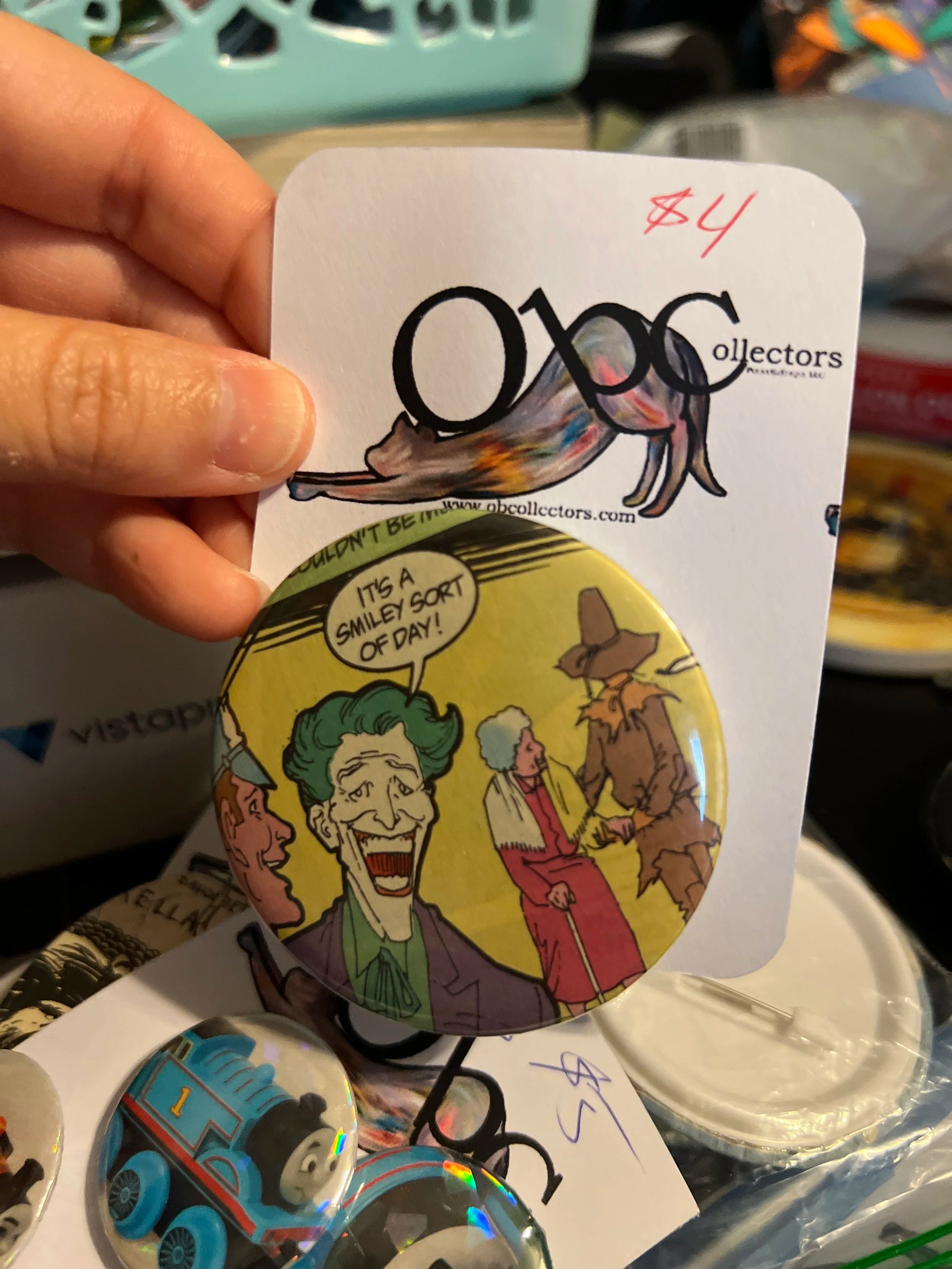 52mm Smiley Sort of Day OOAK (~2.25) Button Pinback