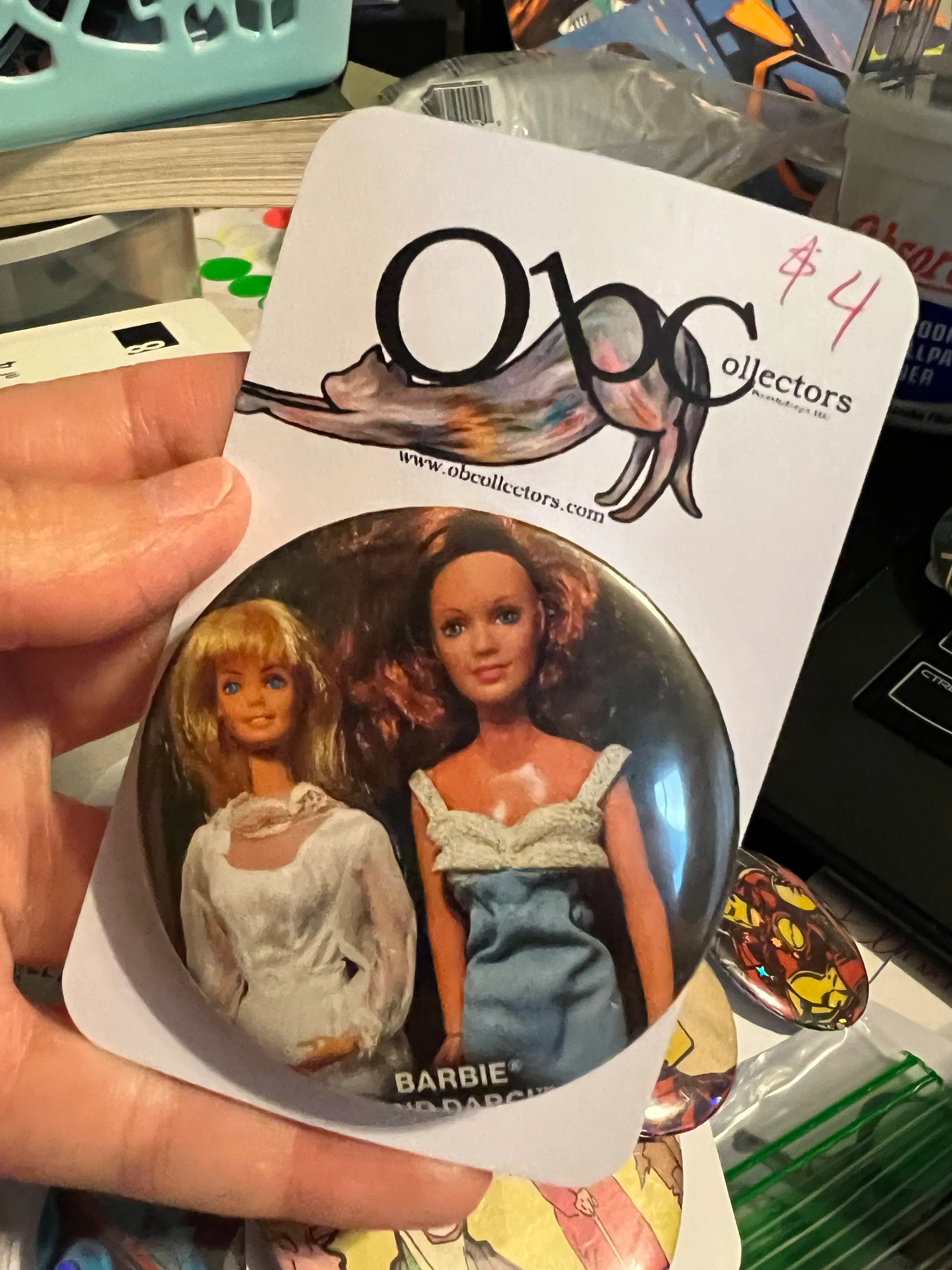 52mm Blonde and Brunette OOAK (~2.25) Button Pinback