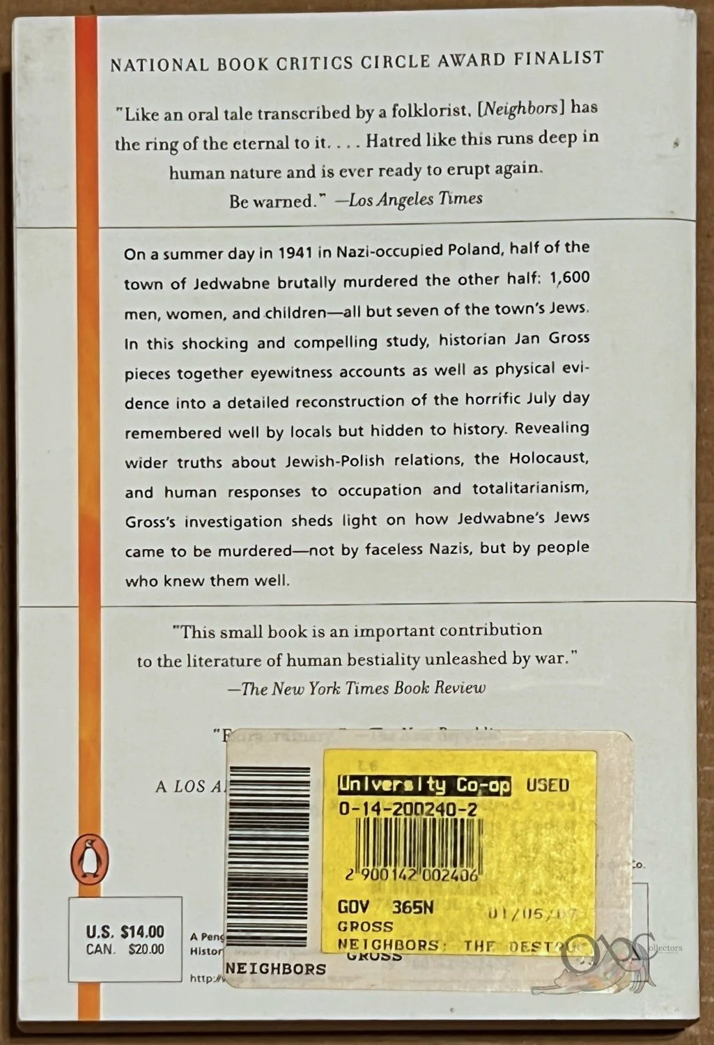 Neighbors: The Destruction of the Jewish Community in Jedwabne, Poland by Jan T. Gross