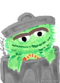 Green Trash Monster Bookmark