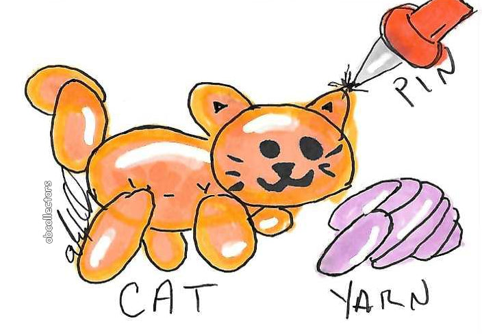 Balloon Cat in Danger 3" Sticker