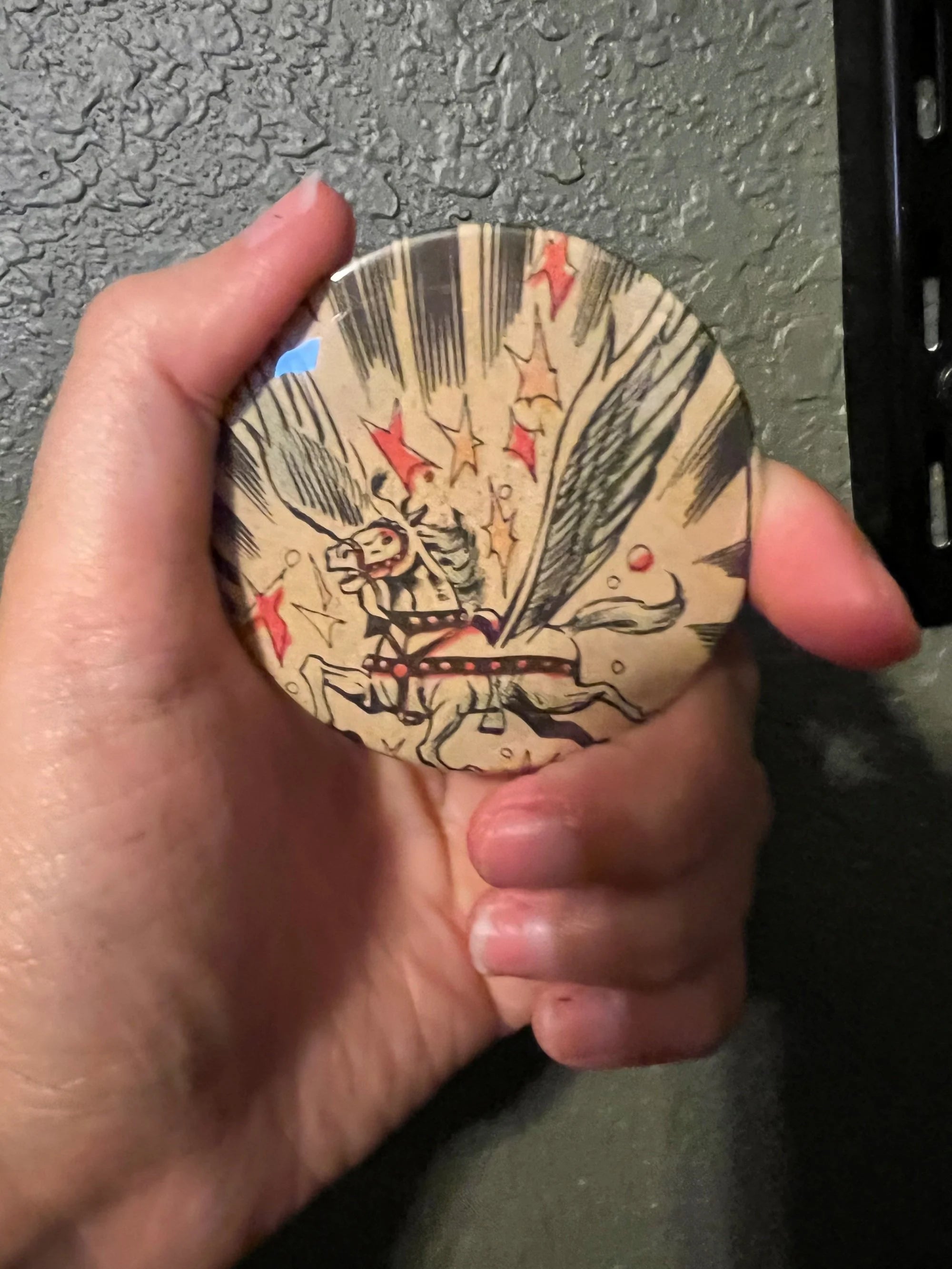 Aragorn the Flying Horse 2.28" OOAK Pocket Mirror