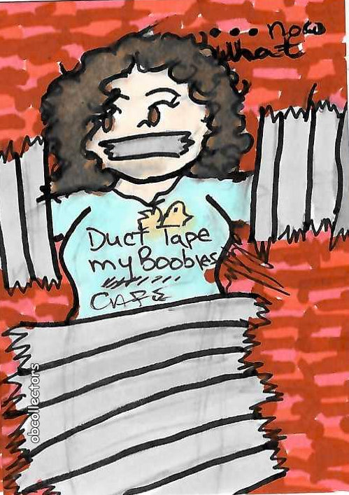 Sabrina Taped to Wall 3" Sticker